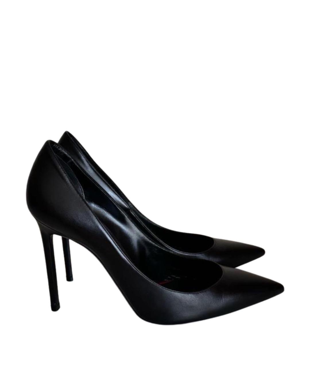 SAINT LAURENT Черные кожаные туфли, фото 1