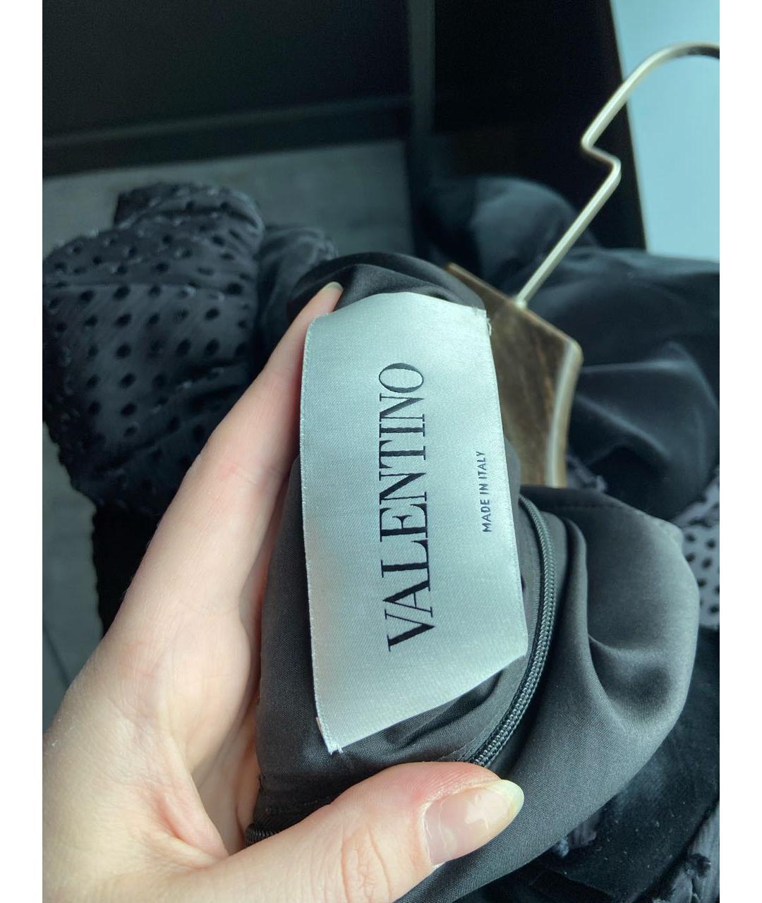 VALENTINO Черное бархатное коктейльное платье, фото 3