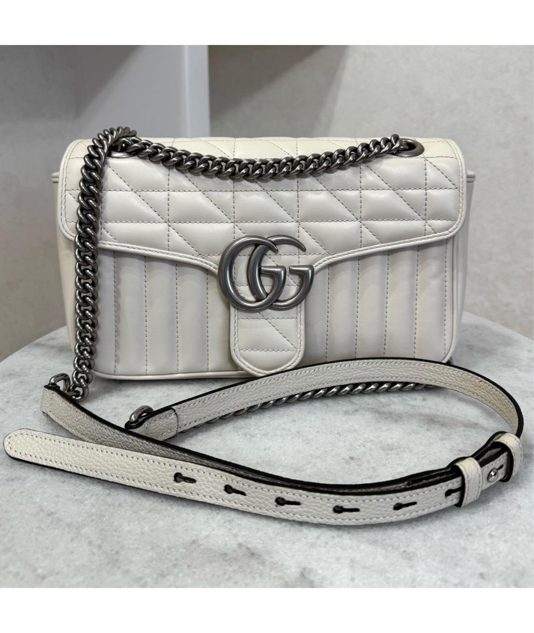 GUCCI Белая кожаная сумка через плечо, фото 2