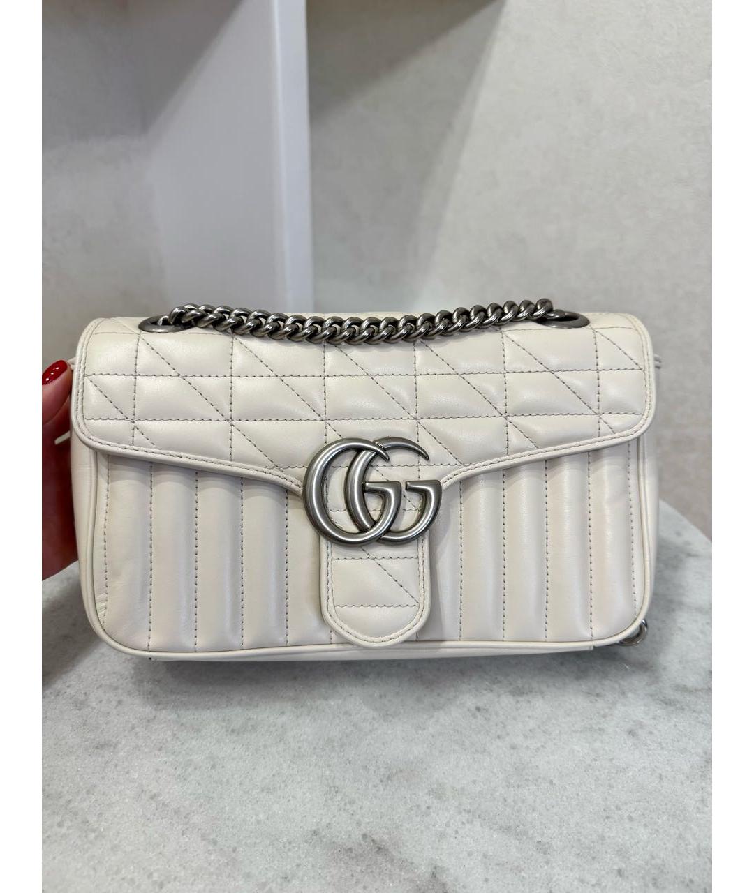 GUCCI Белая кожаная сумка через плечо, фото 4