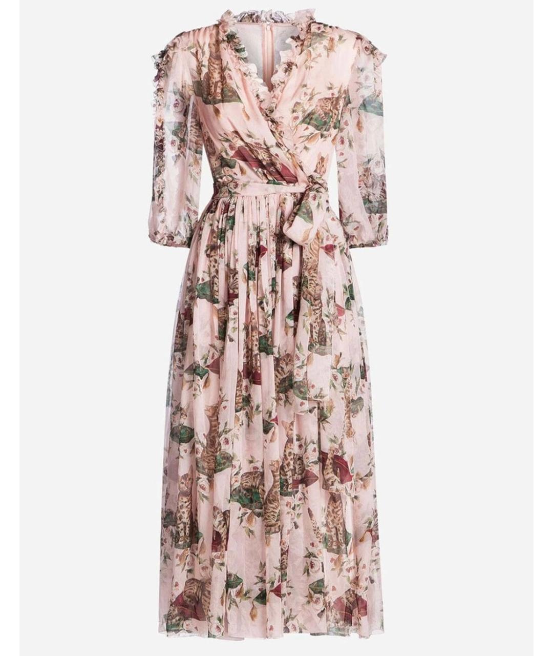 DOLCE&GABBANA Розовое коктейльное платье, фото 3