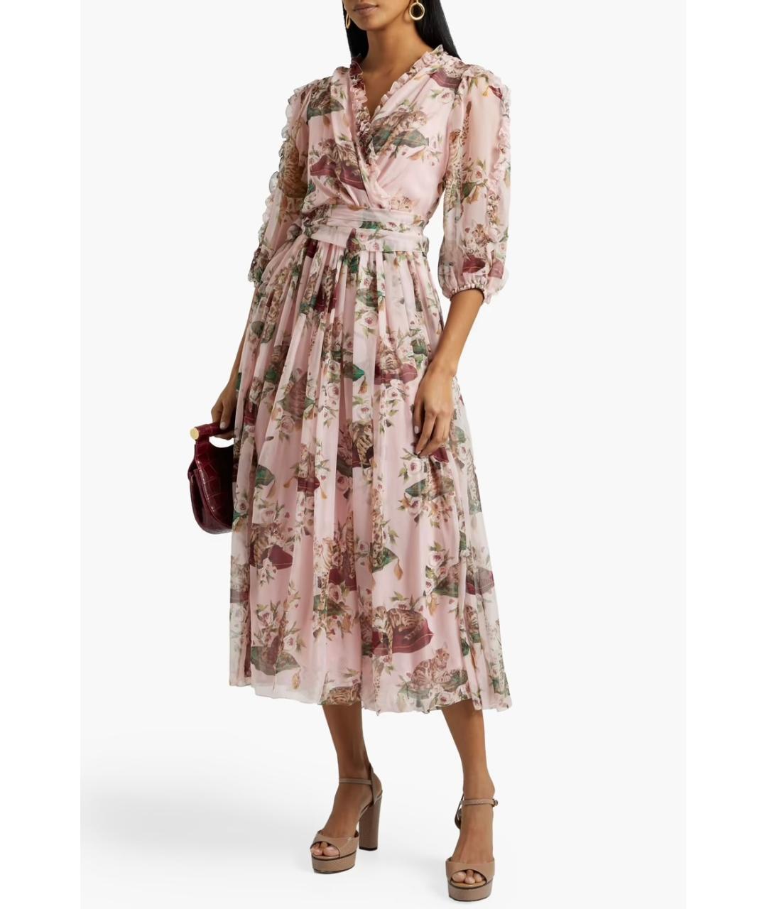 DOLCE&GABBANA Розовое коктейльное платье, фото 2