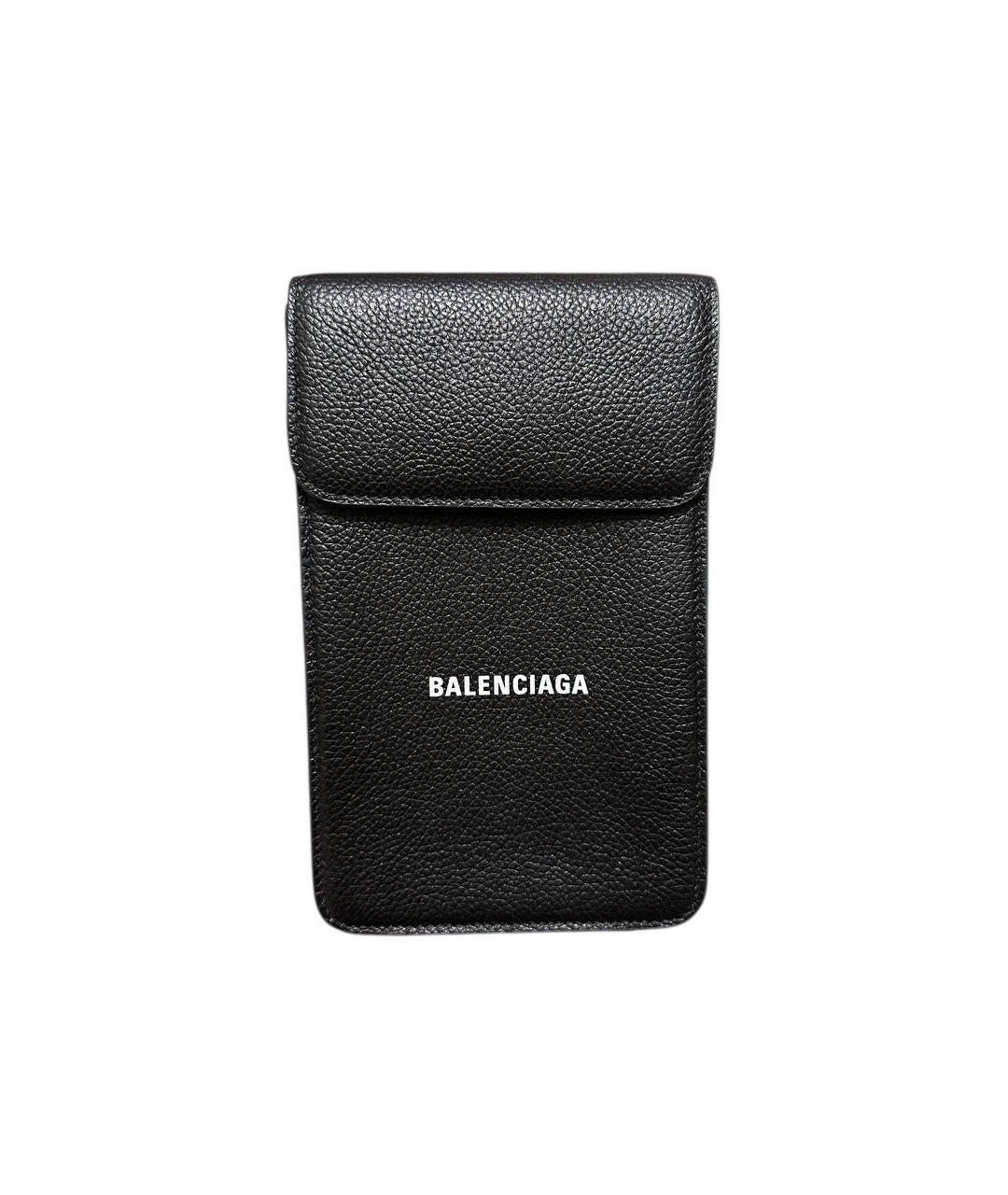 BALENCIAGA Черная кожаная сумка на плечо, фото 1