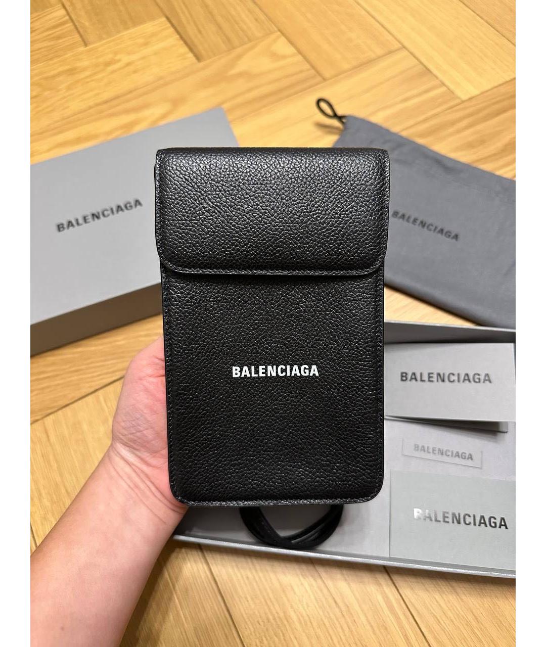 BALENCIAGA Черная кожаная сумка на плечо, фото 5