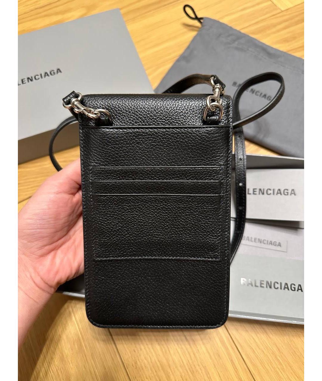 BALENCIAGA Черная кожаная сумка на плечо, фото 2