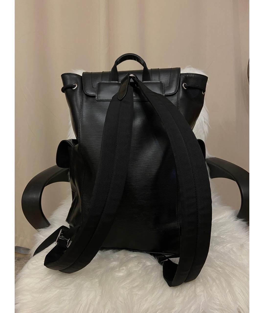 LOUIS VUITTON Черный кожаный рюкзак, фото 3