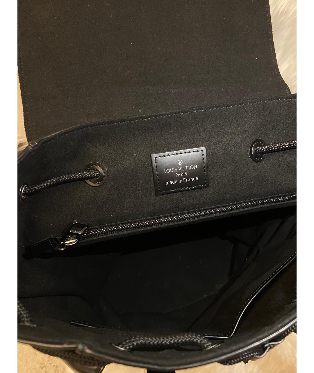LOUIS VUITTON Черный кожаный рюкзак, фото 4