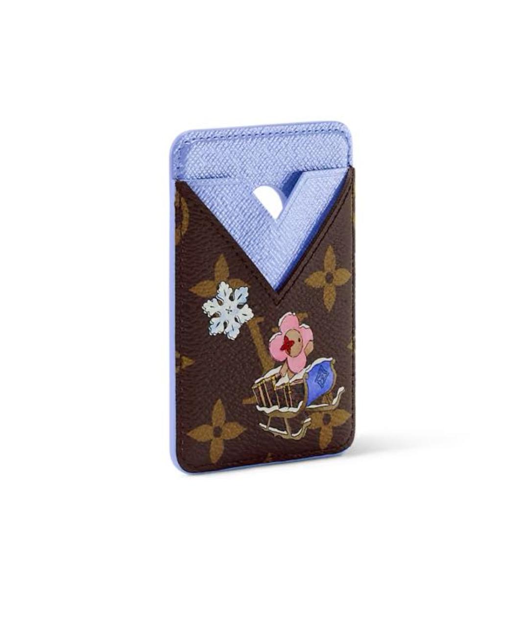 LOUIS VUITTON Коричневый кожаный кардхолдер, фото 2
