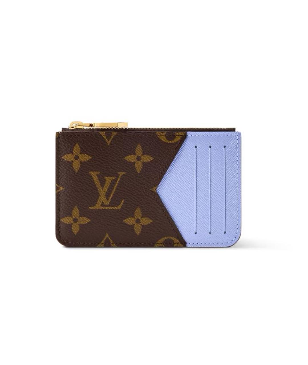 LOUIS VUITTON Коричневый кожаный кардхолдер, фото 1
