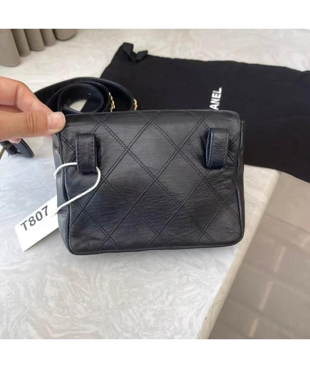 CHANEL Черная кожаная поясная сумка, фото 3