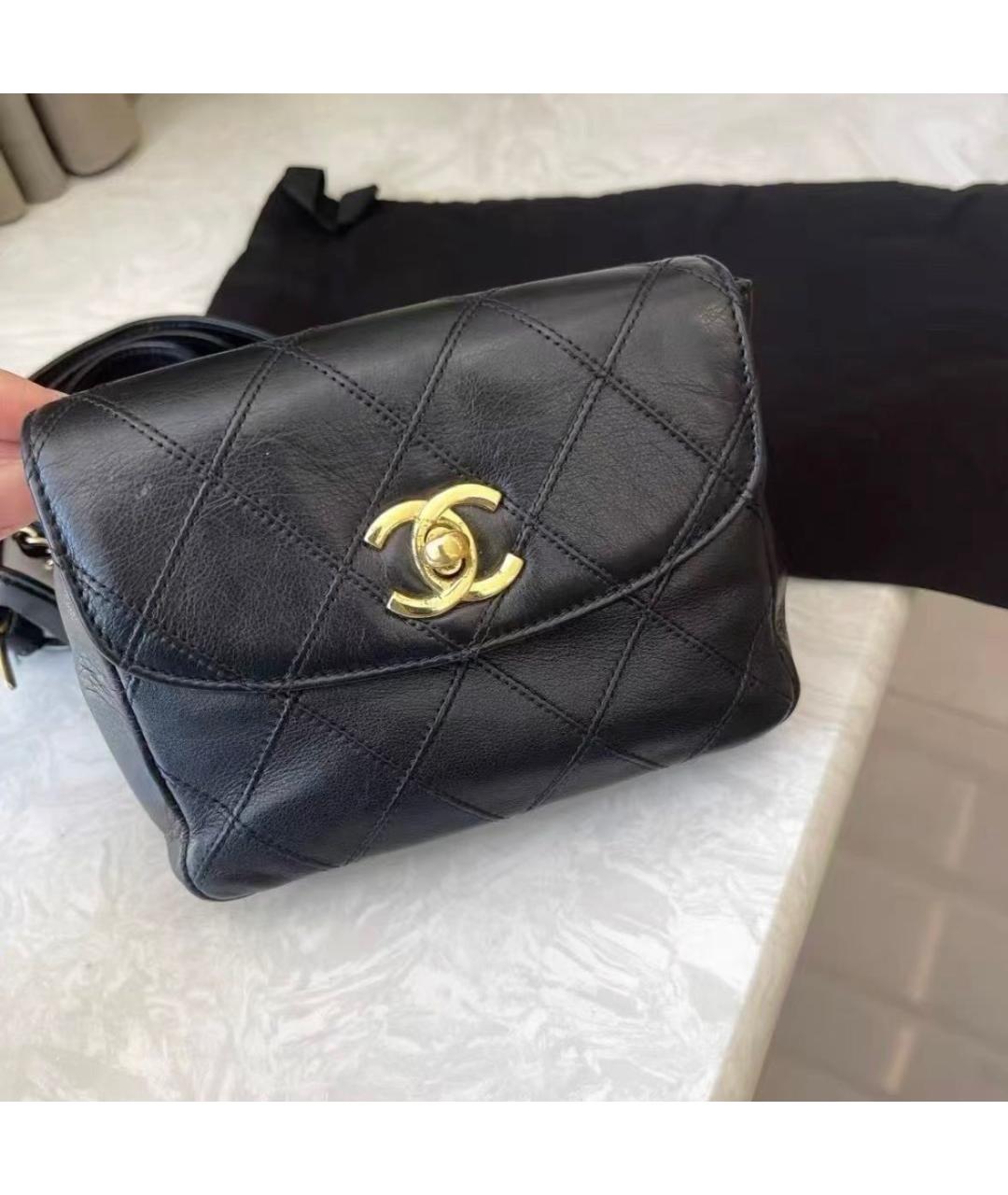 CHANEL Черная кожаная поясная сумка, фото 4