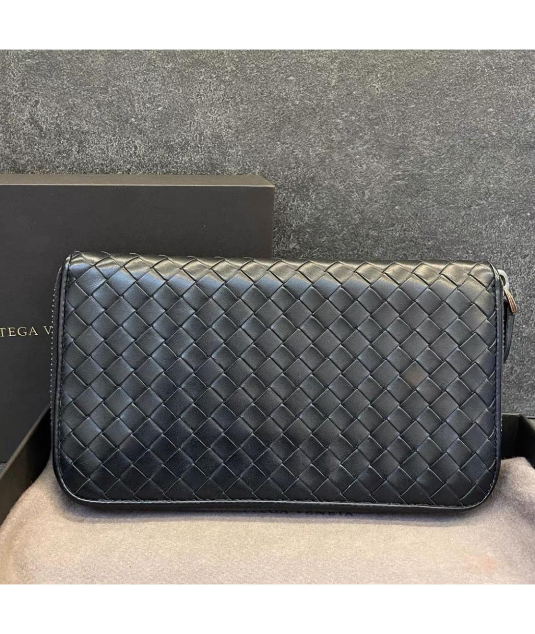 BOTTEGA VENETA Черный кожаный кошелек, фото 2