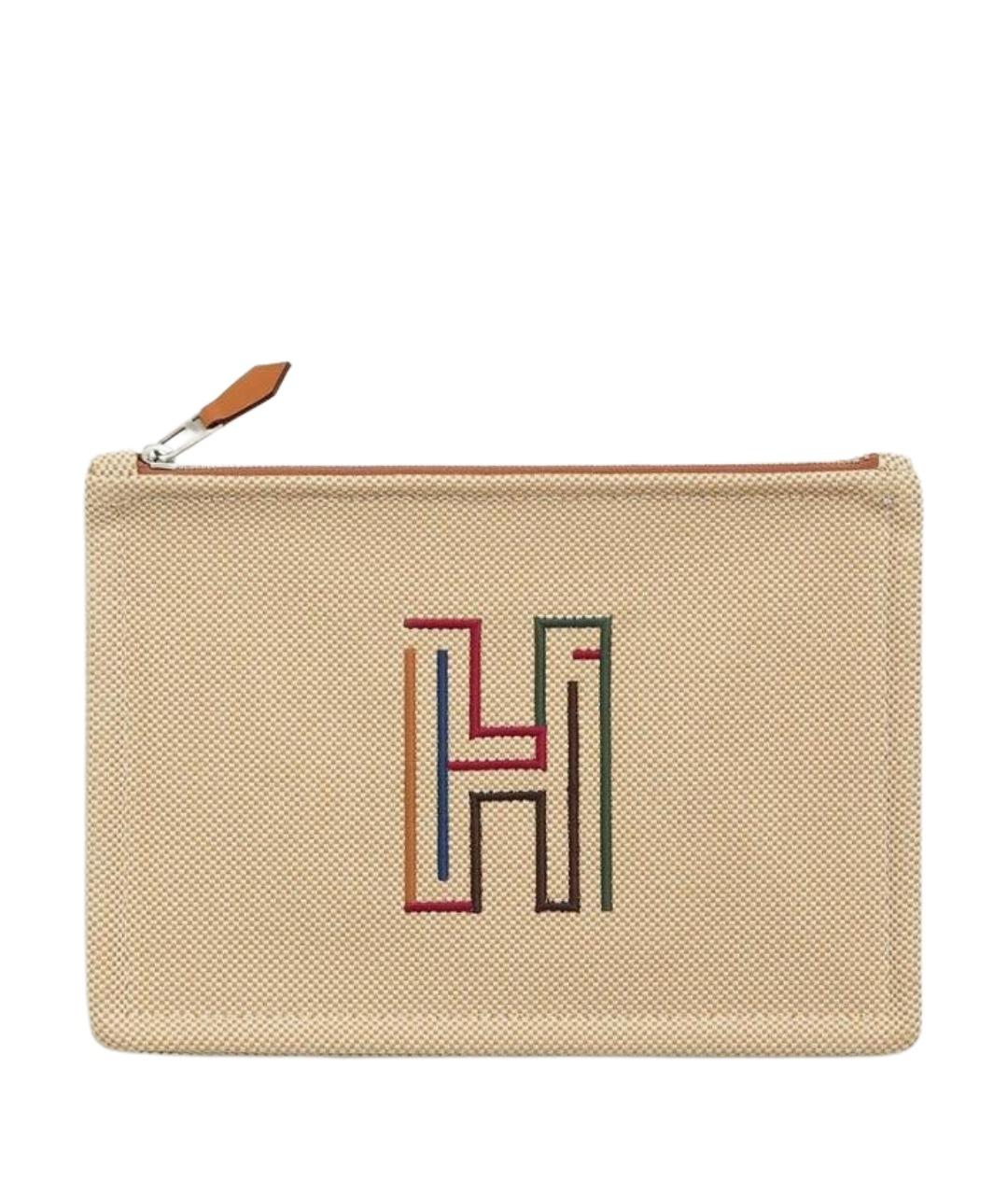 HERMES Бежевая косметичка, фото 1