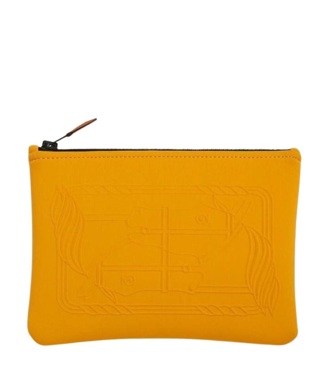 HERMES Горчичная косметичка, фото 1