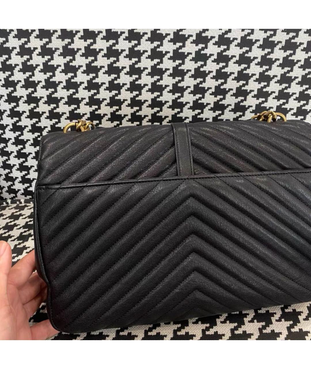 SAINT LAURENT Черная кожаная сумка через плечо, фото 3
