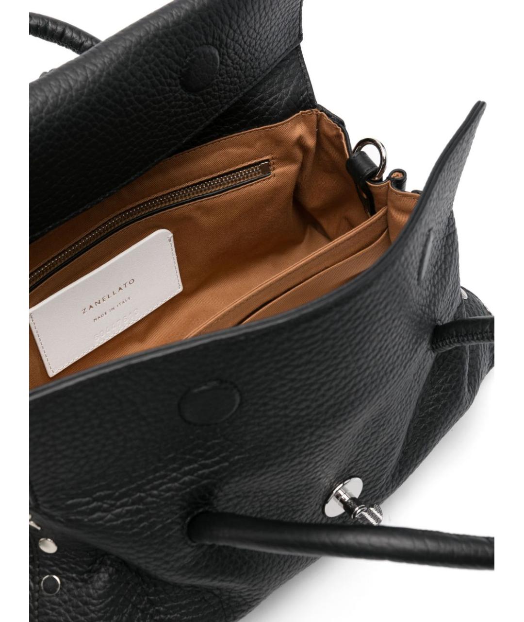 ZANELLATO Черная кожаная сумка тоут, фото 5
