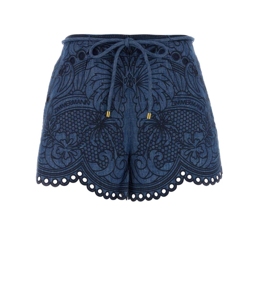 ZIMMERMANN Синие хлопковые шорты, фото 1