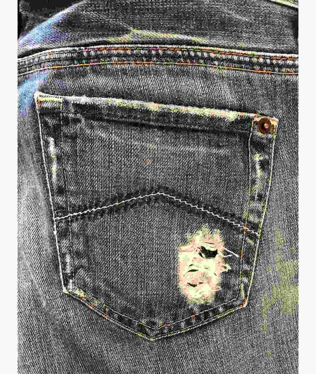 ARMANI JEANS Голубые хлопковые прямые джинсы, фото 5