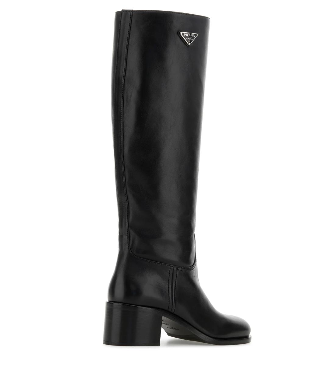 PRADA Черные кожаные сапоги, фото 4