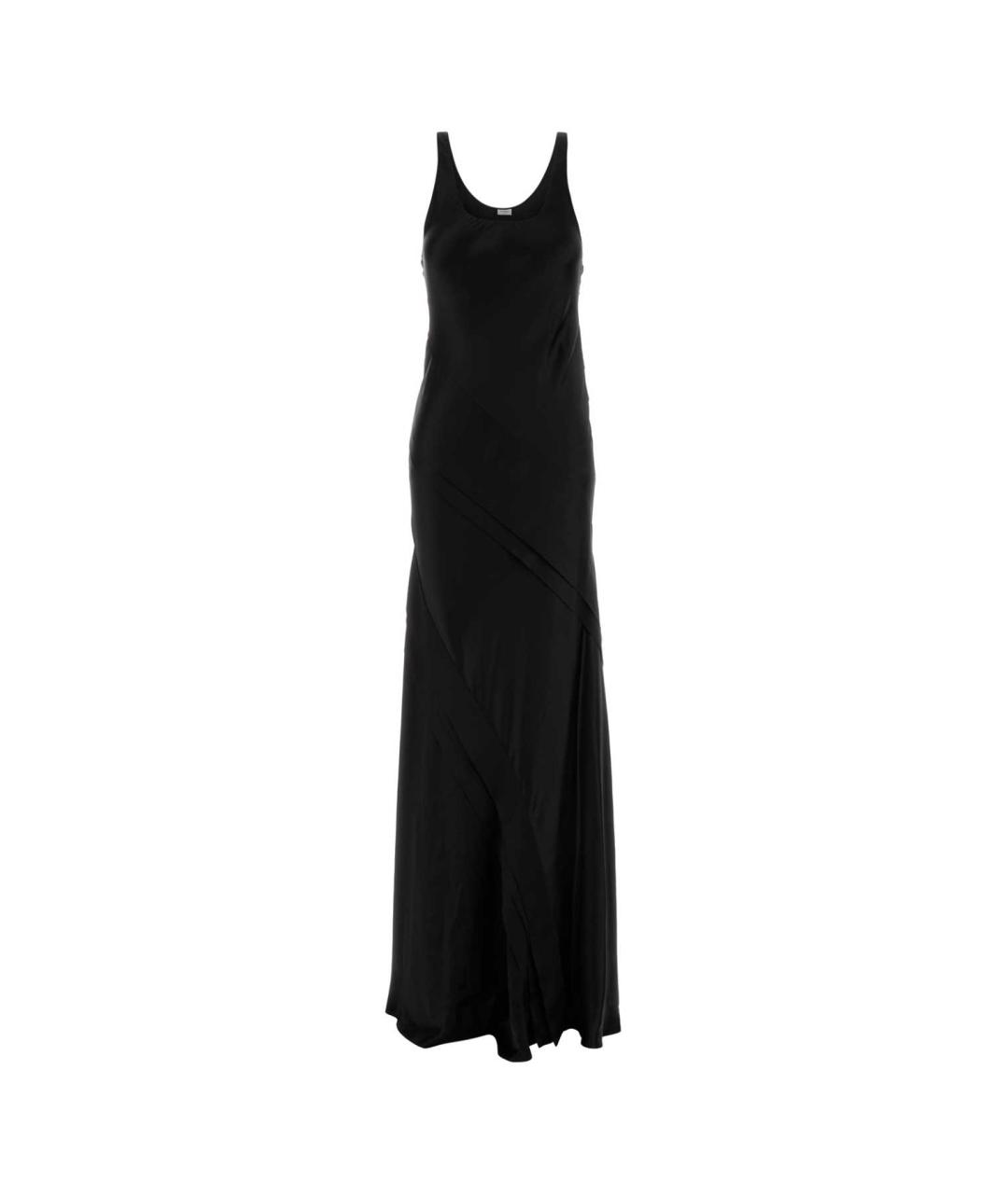 SAINT LAURENT Черное шелковое платье, фото 1