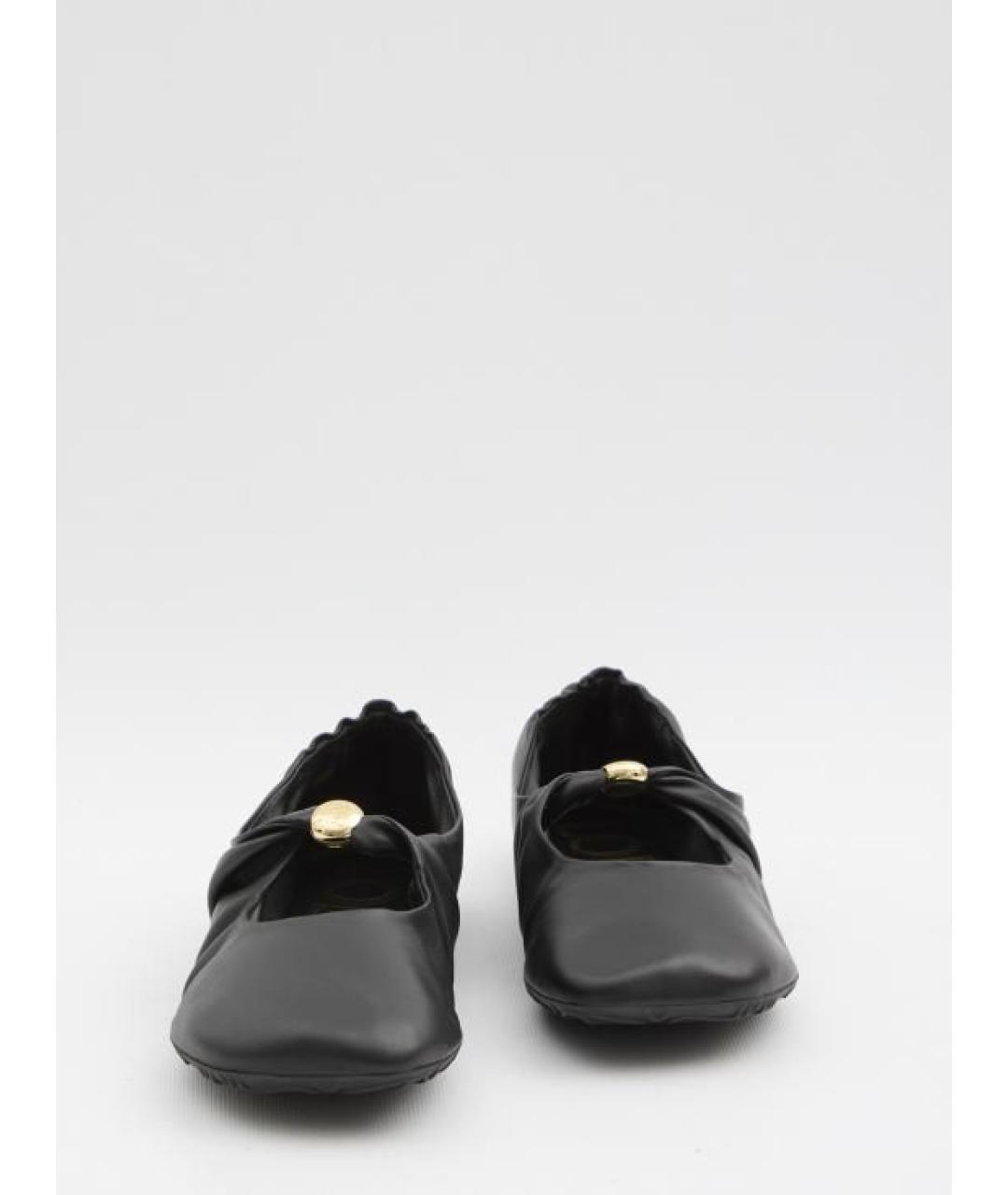 LOEWE Черные кожаные балетки, фото 4