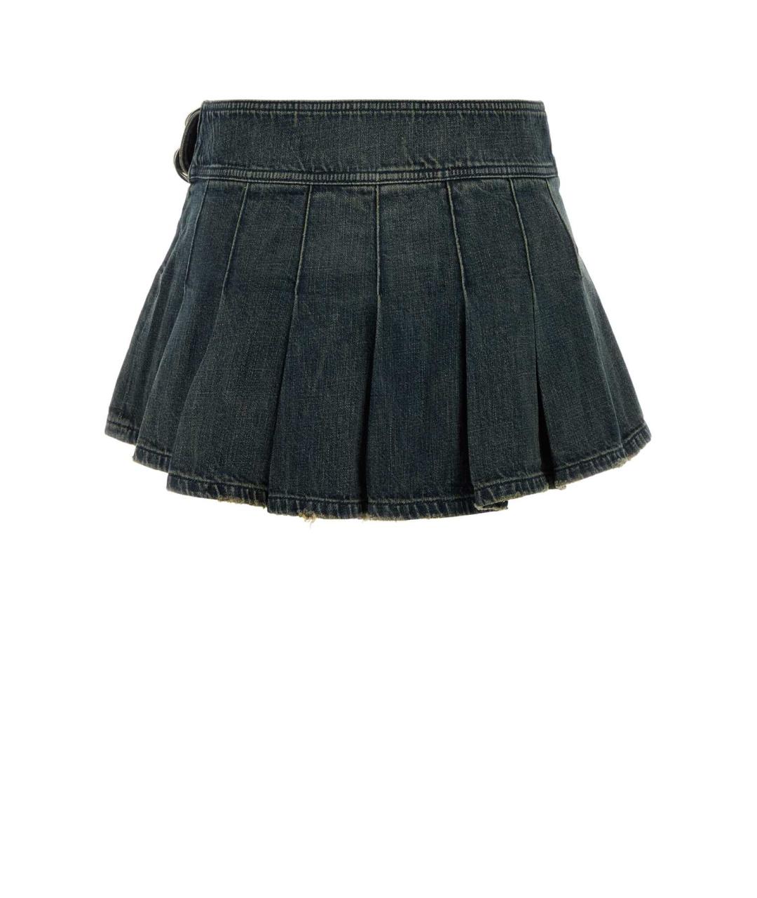 BALENCIAGA Темно-синяя хлопковая юбка мини, фото 2