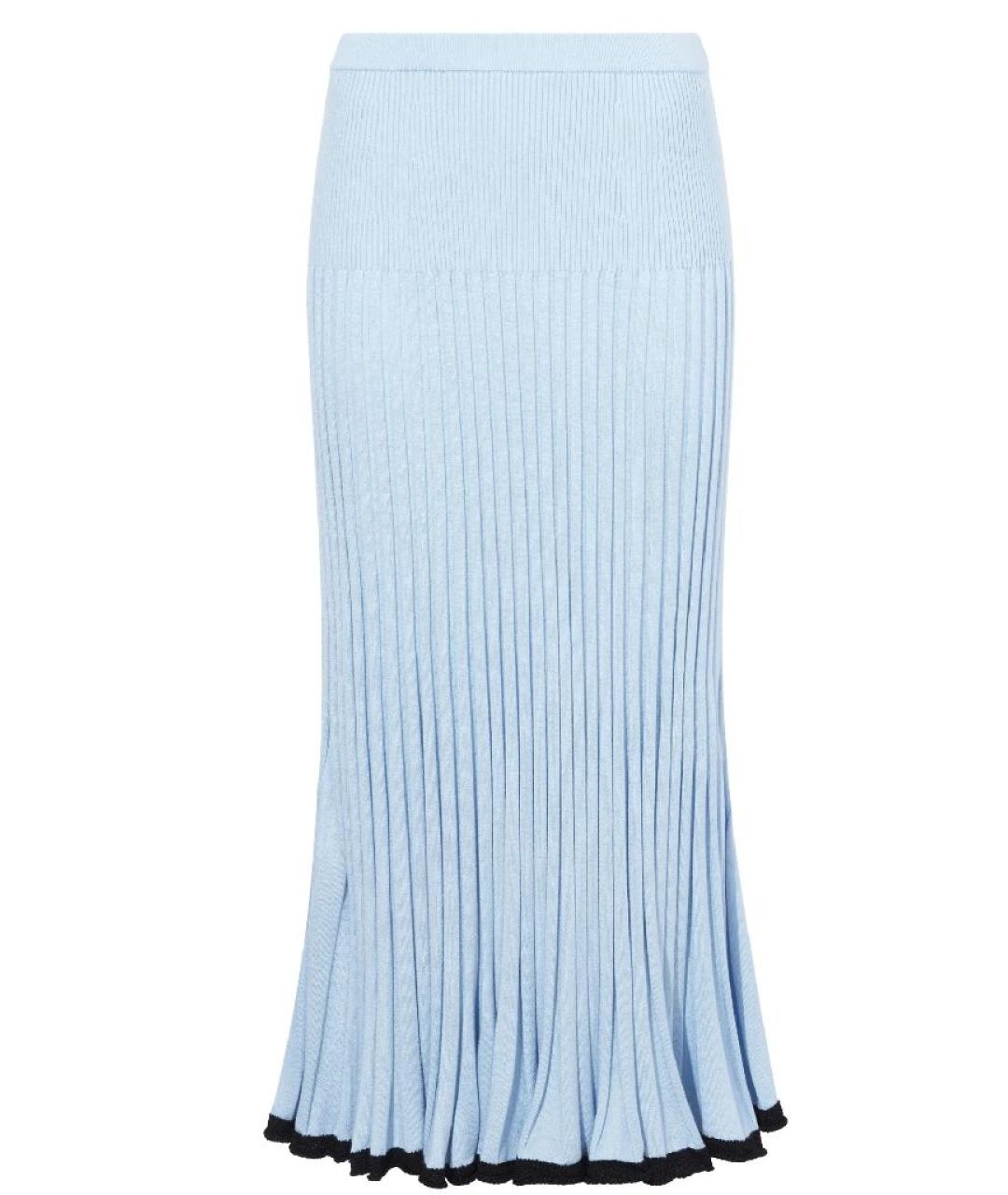 PROENZA SCHOULER Голубая шелковая юбка миди, фото 1