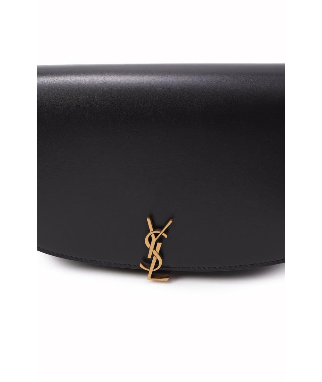 SAINT LAURENT Черная кожаная сумка через плечо, фото 2