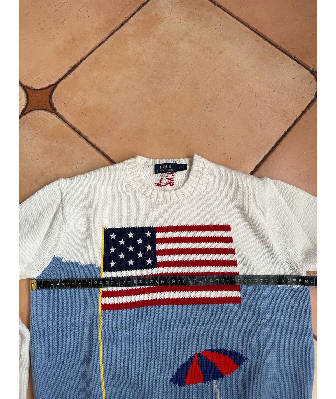 POLO RALPH LAUREN Белый хлопковый джемпер / свитер, фото 8