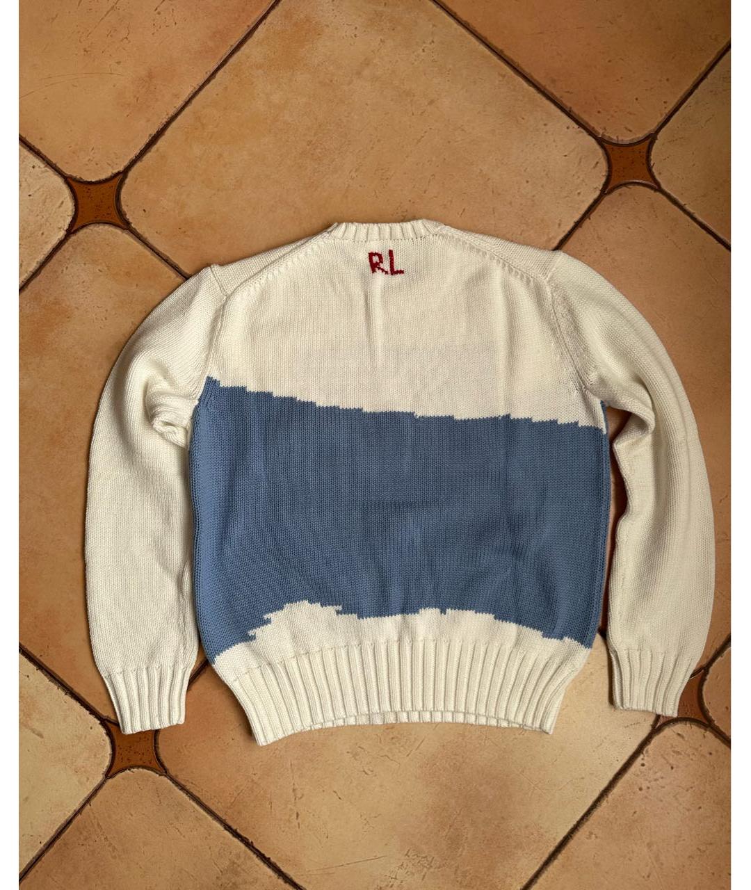 POLO RALPH LAUREN Белый хлопковый джемпер / свитер, фото 2