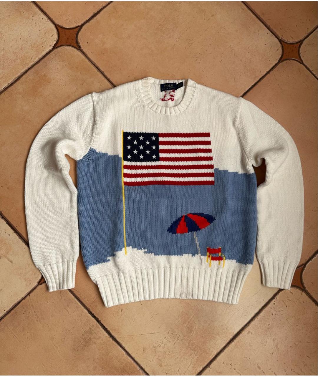 POLO RALPH LAUREN Белый хлопковый джемпер / свитер, фото 9