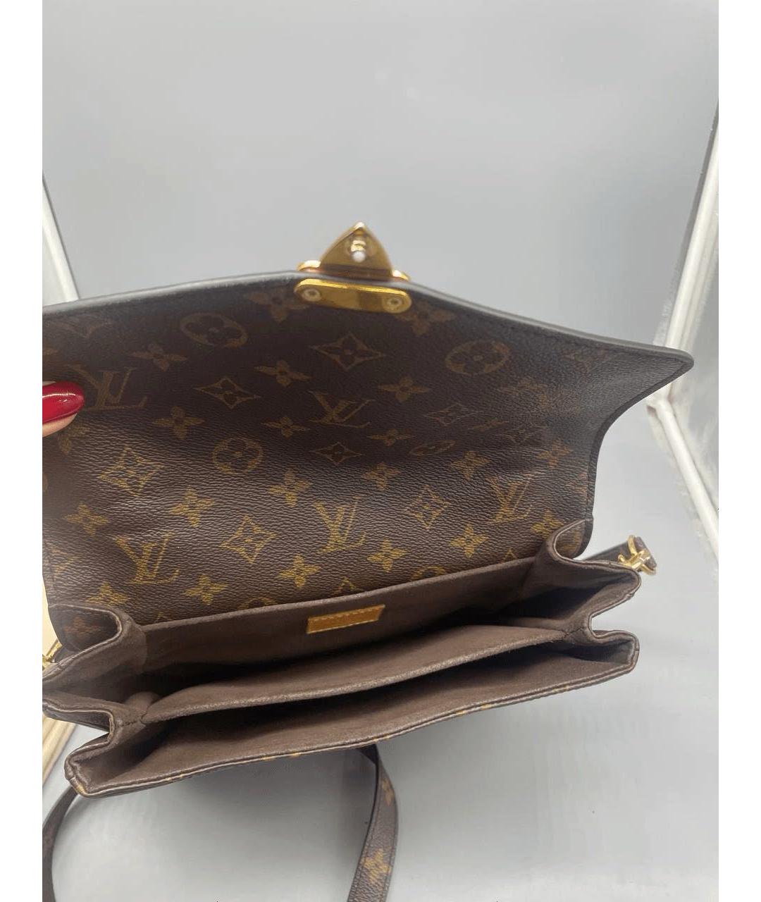 LOUIS VUITTON Коричневая жаккардовая сумка через плечо, фото 4