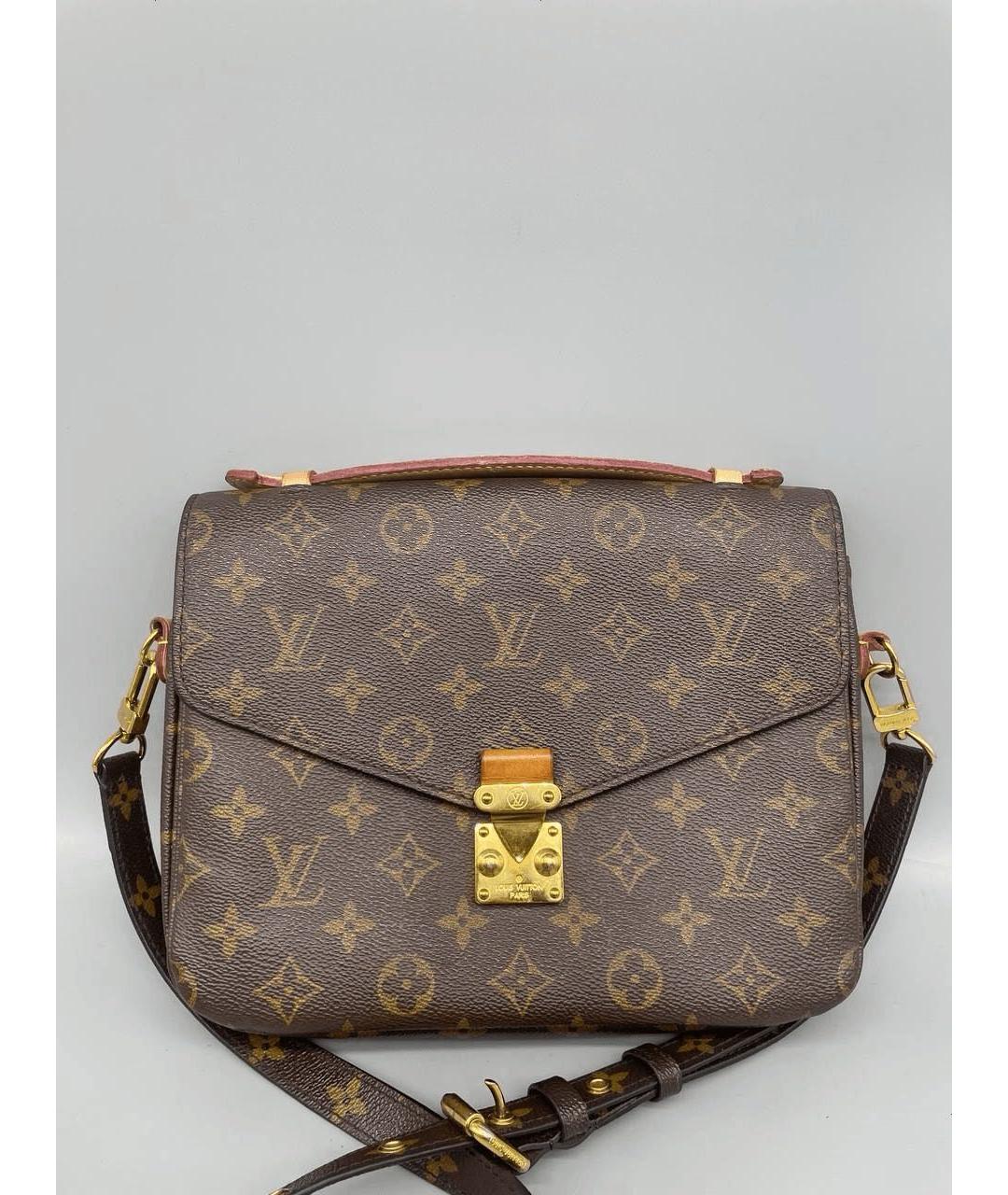 LOUIS VUITTON Коричневая жаккардовая сумка через плечо, фото 7