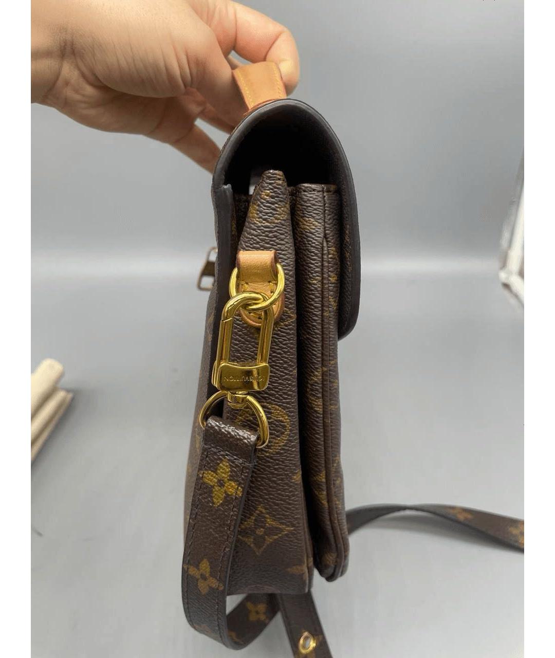 LOUIS VUITTON Коричневая жаккардовая сумка через плечо, фото 3