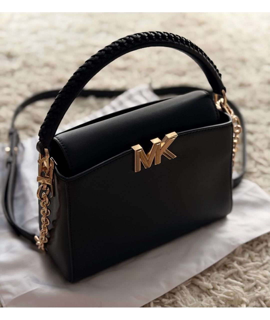 MICHAEL KORS Черная кожаная сумка на плечо, фото 7