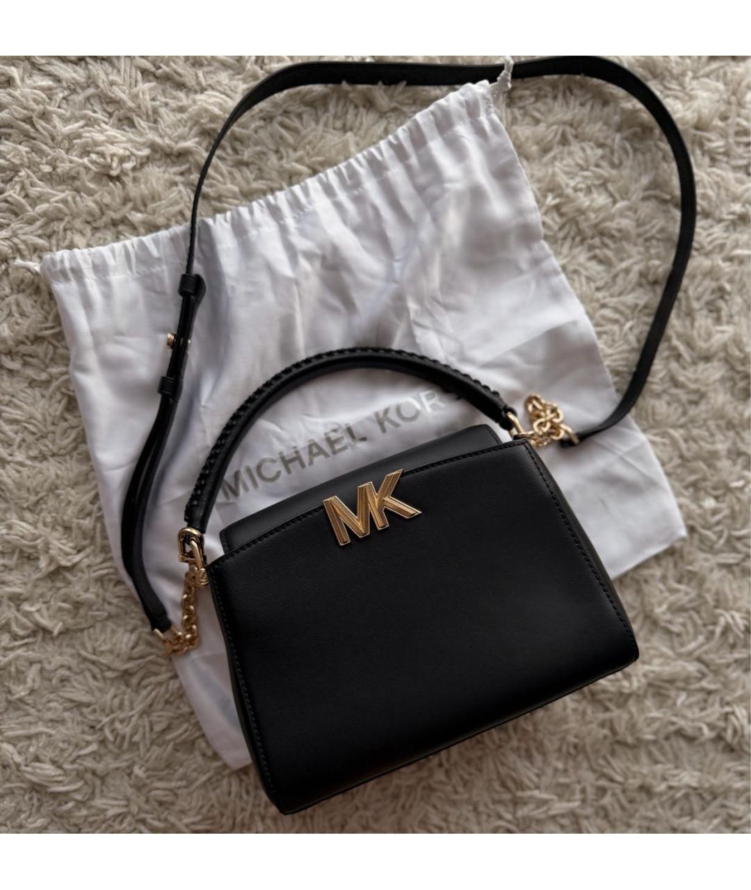 MICHAEL KORS Черная кожаная сумка на плечо, фото 5