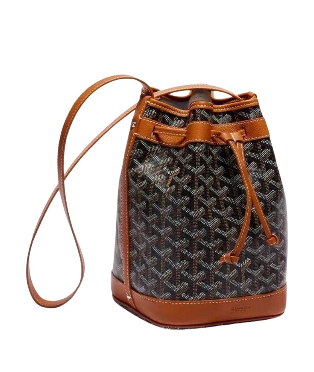 GOYARD Коричневая кожаная сумка через плечо, фото 1