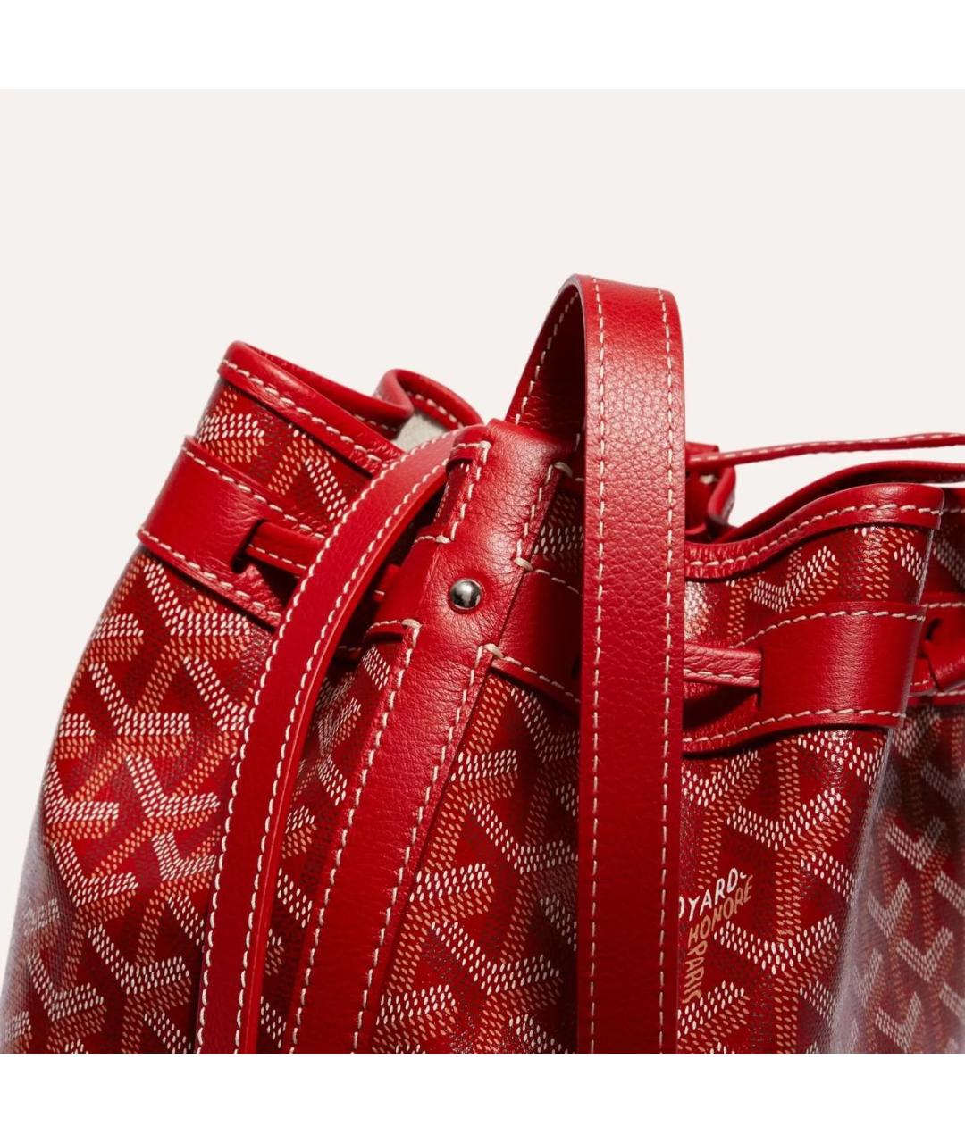 GOYARD Красная кожаная сумка через плечо, фото 4