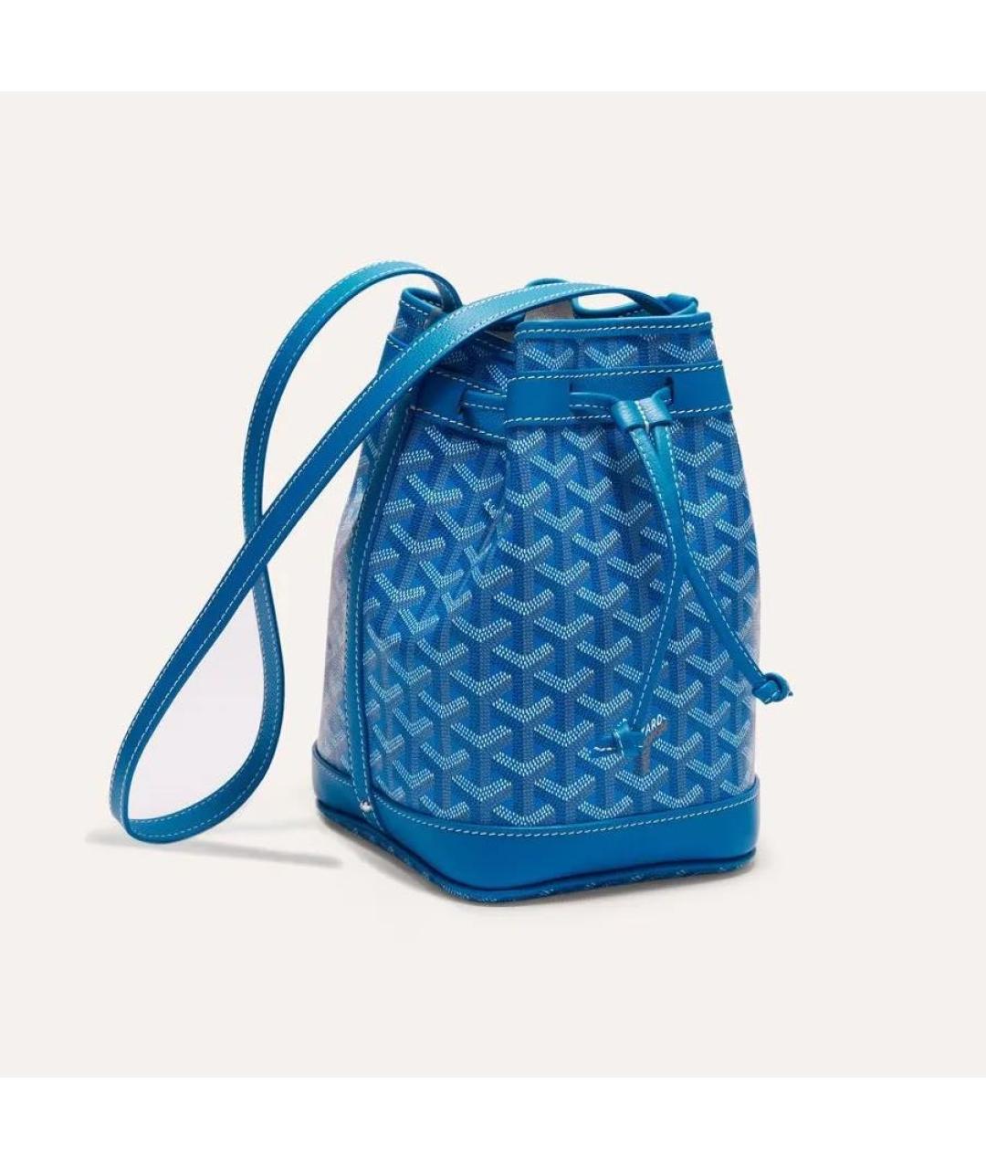 GOYARD Голубая кожаная сумка через плечо, фото 5