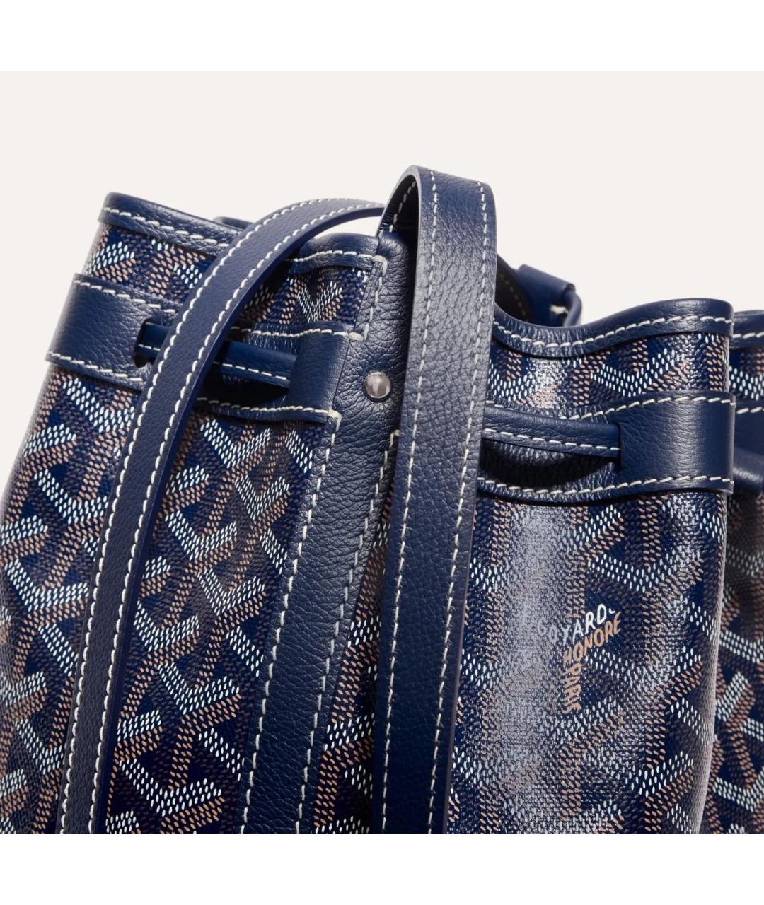 GOYARD Темно-синяя кожаная сумка через плечо, фото 4