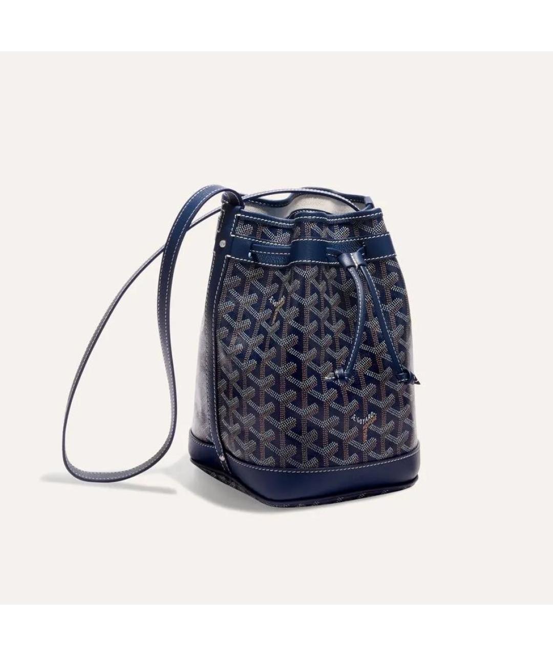 GOYARD Темно-синяя кожаная сумка через плечо, фото 5