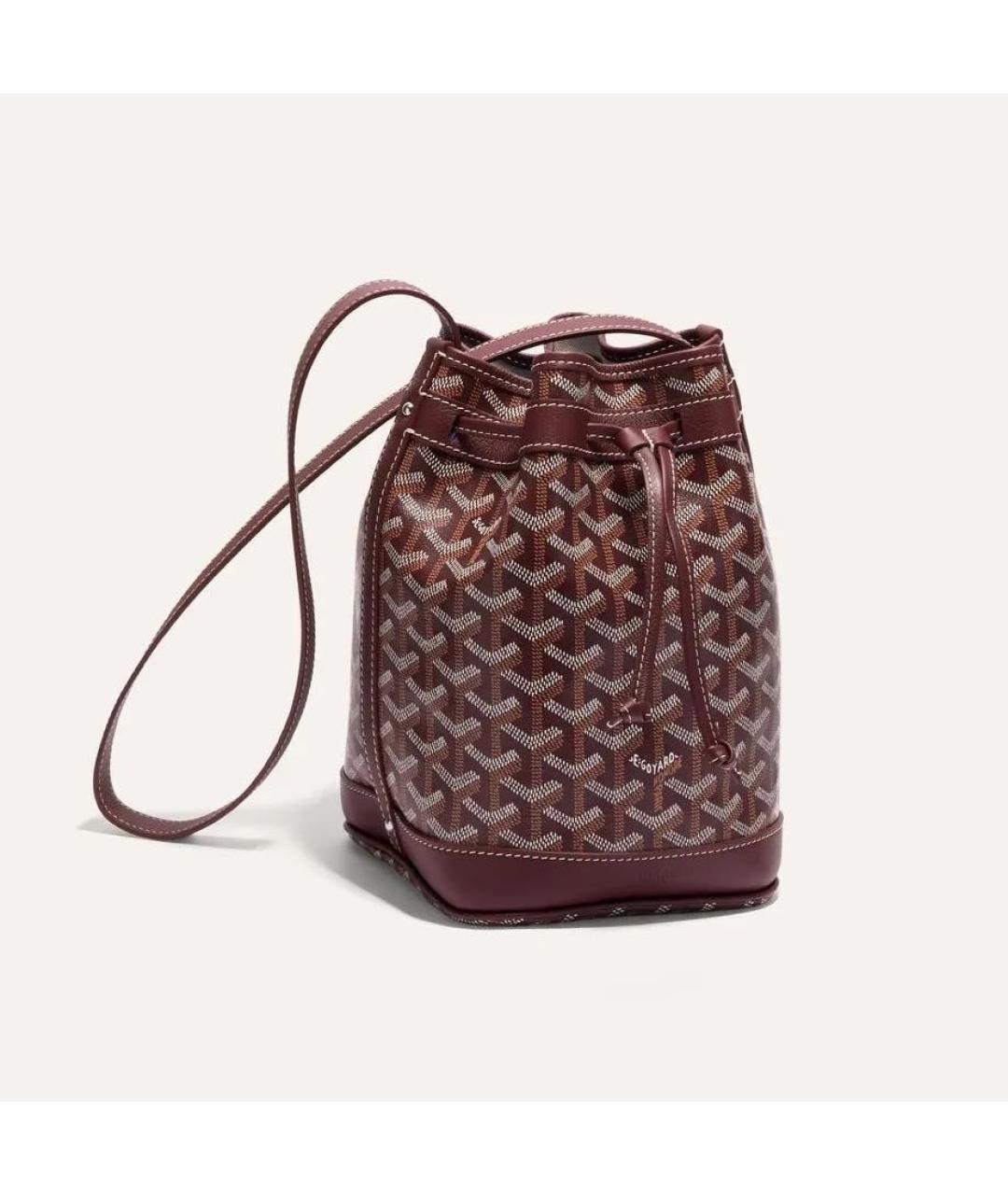 GOYARD Бордовая кожаная сумка через плечо, фото 5