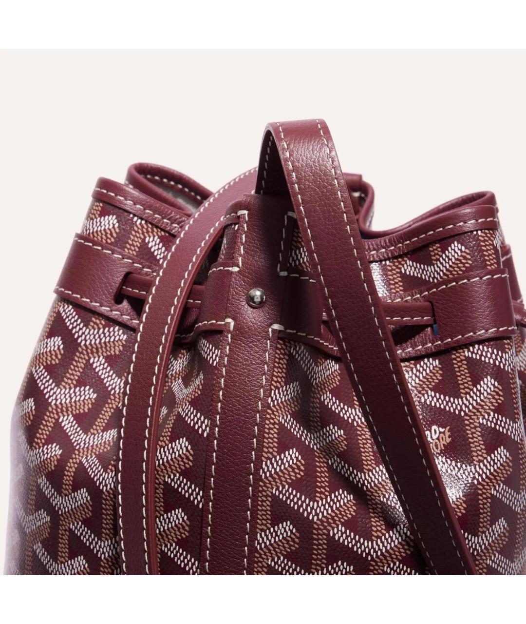 GOYARD Бордовая кожаная сумка через плечо, фото 4