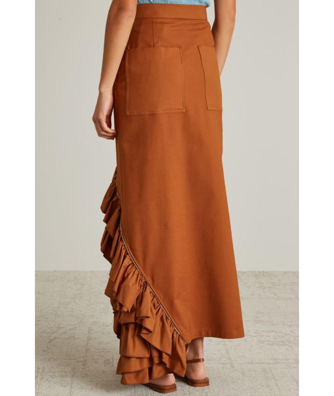 MAX MARA Коричневая юбка макси, фото 3