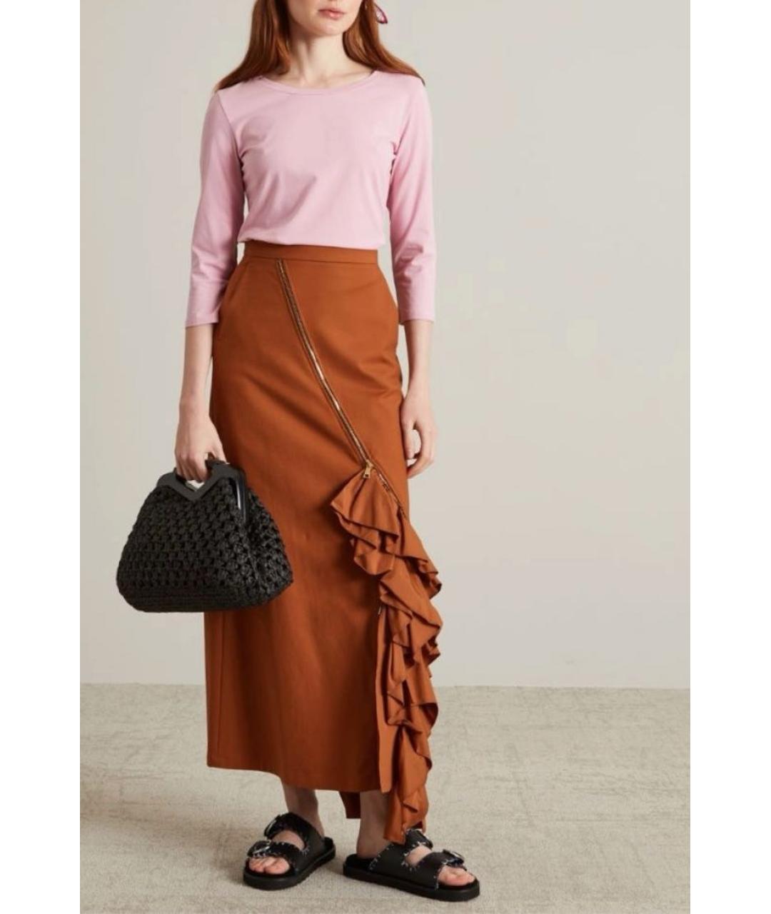 MAX MARA Коричневая юбка макси, фото 5