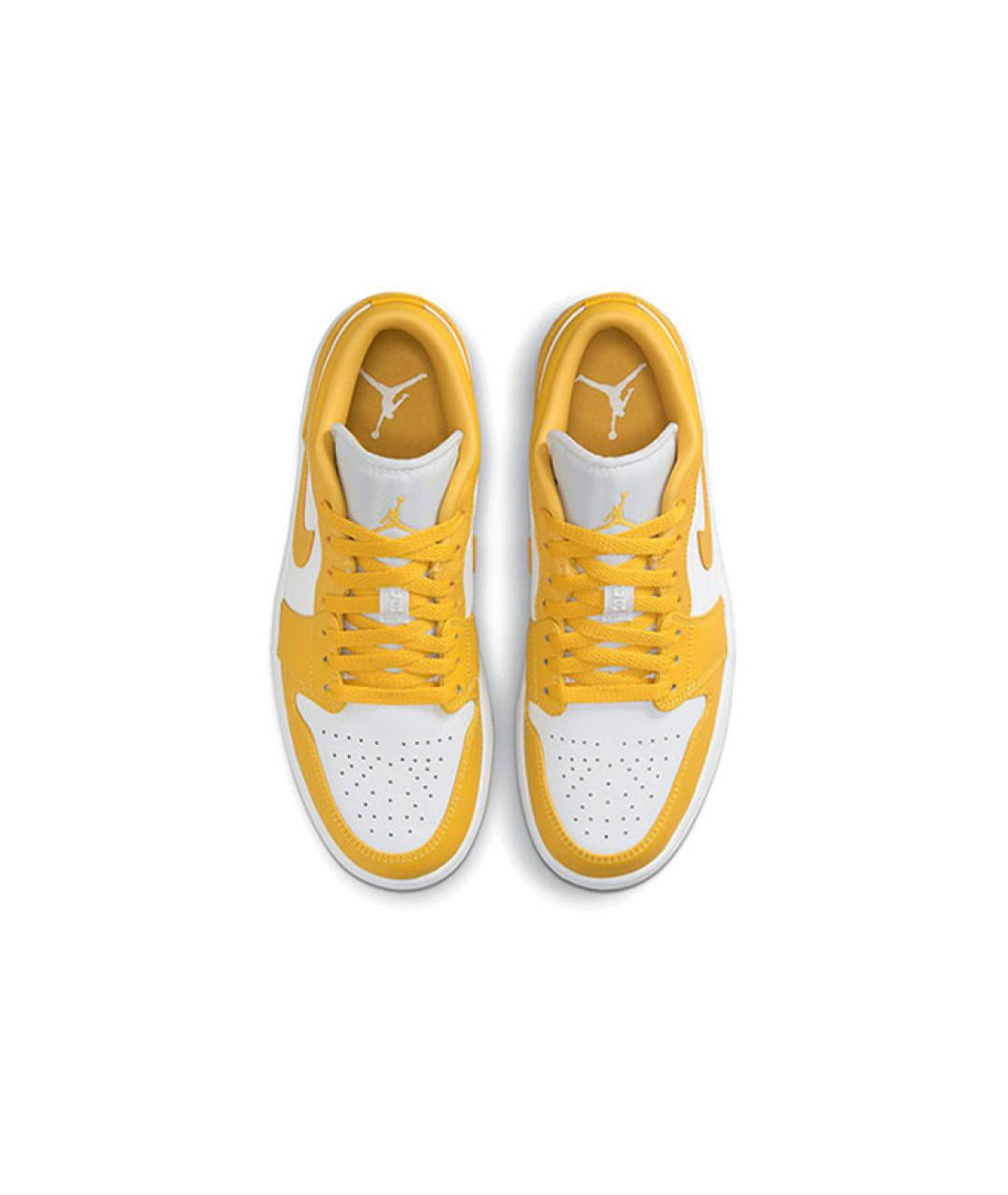 JORDAN Желтые кожаные высокие кроссовки / кеды, фото 4