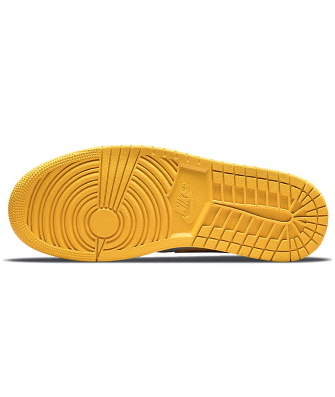 JORDAN Желтые кожаные высокие кроссовки / кеды, фото 6