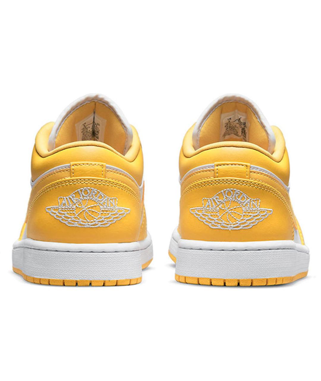 JORDAN Желтые кожаные высокие кроссовки / кеды, фото 5