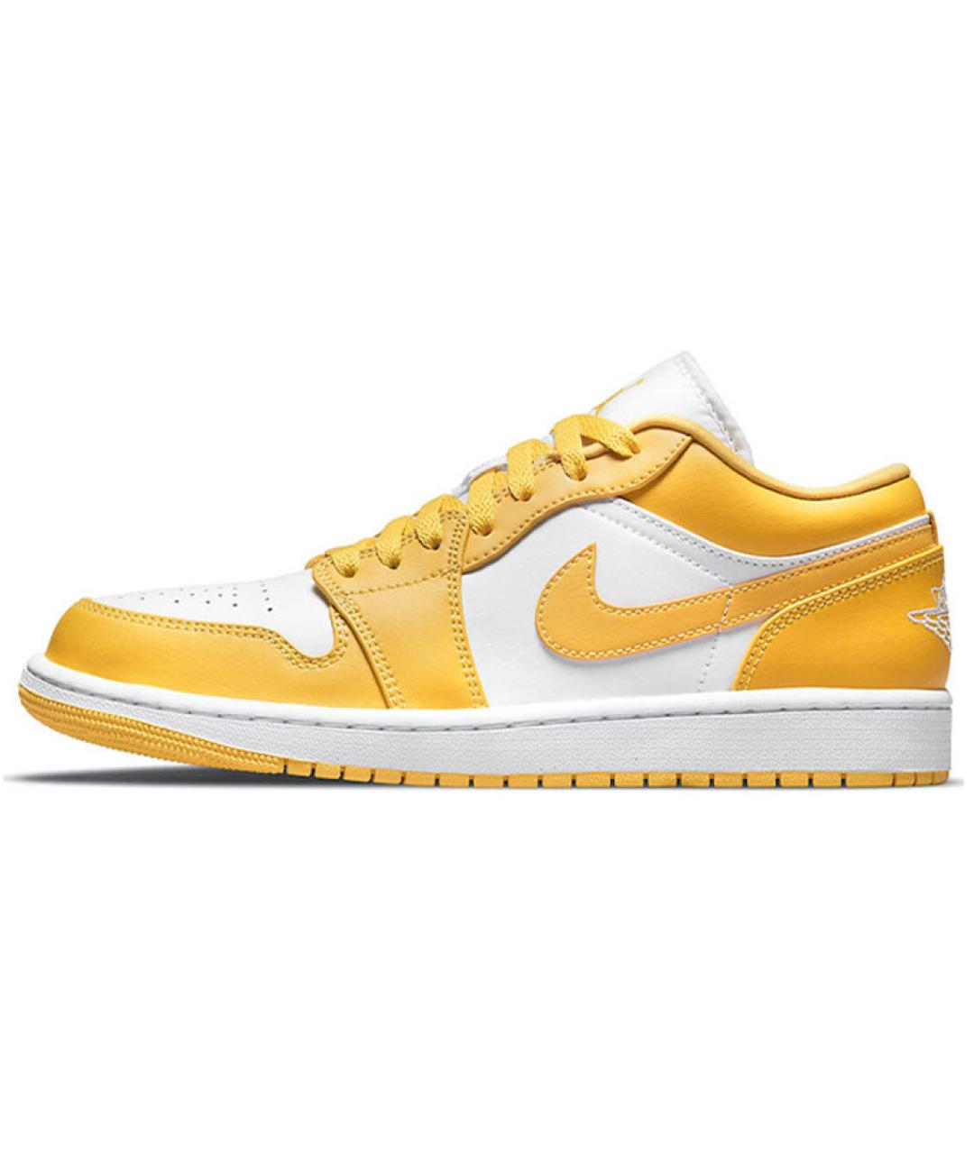 JORDAN Желтые кожаные высокие кроссовки / кеды, фото 2