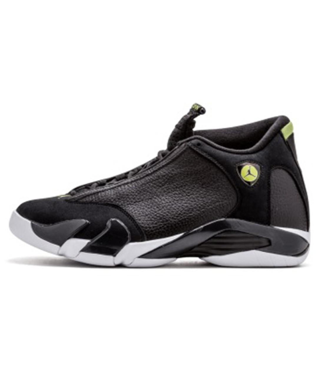 JORDAN Черные кожаные высокие кроссовки / кеды, фото 2